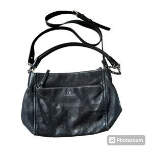 Kate Spade Black Leather Shoulder Bag Purse With Crossbody Strap 11 x 8‎ 1/2